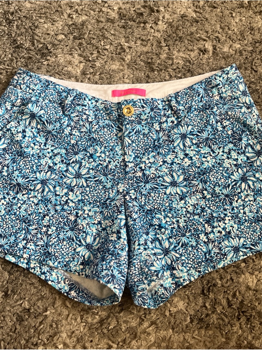 Lilly Pulitzer Short Women 8 Callahan Knit Bloom Blue Summer Resort Cruise Chic